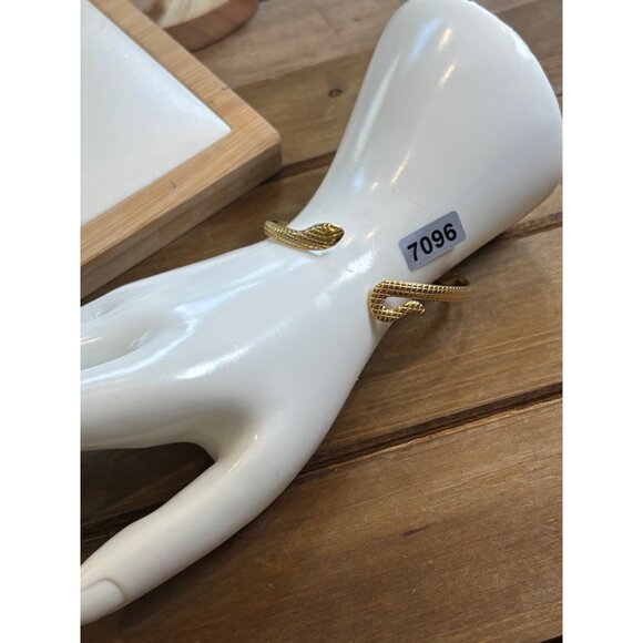 Vintage Gold Plated Snake Cuff Bracelet - Picture 2 of 9